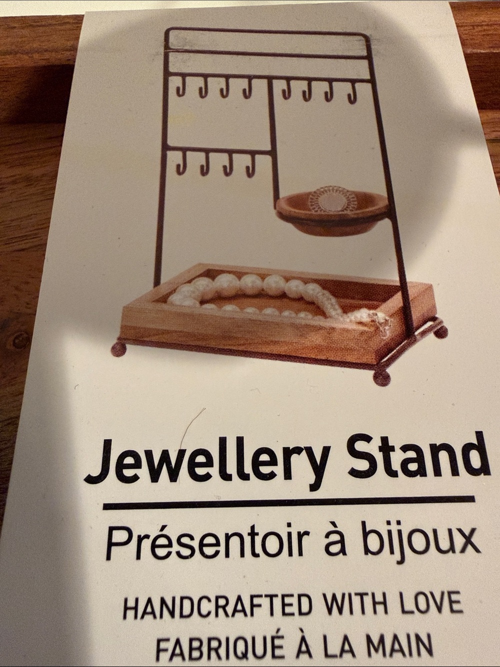 Black & Wood Jewelry Stand Organizer NWT - Picture 8 of 8